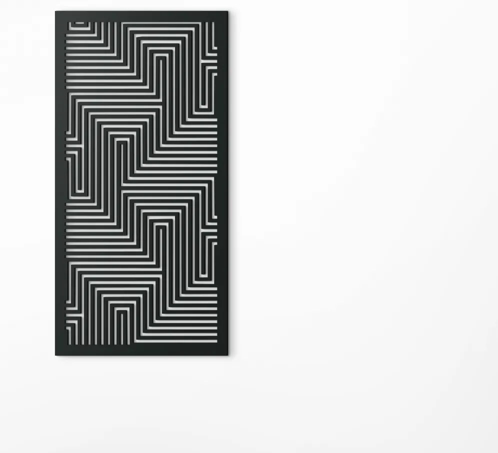 drevko Abstraktný obraz na stenu Moderna Rozmer obrazu: 44,5 x 22 cm, Farba dekorácie: Čierna