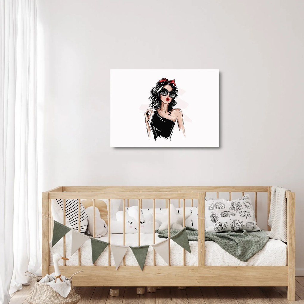 Sklenený obraz - Fashion woman (70x50 cm)