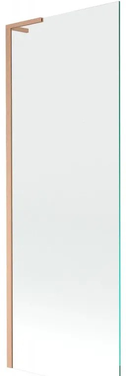 Mexen Next L, 1-krídlová vaňová zástena 70 x 150 cm, 6mm číre sklo, medený profil, 895-070-000-03-00-65