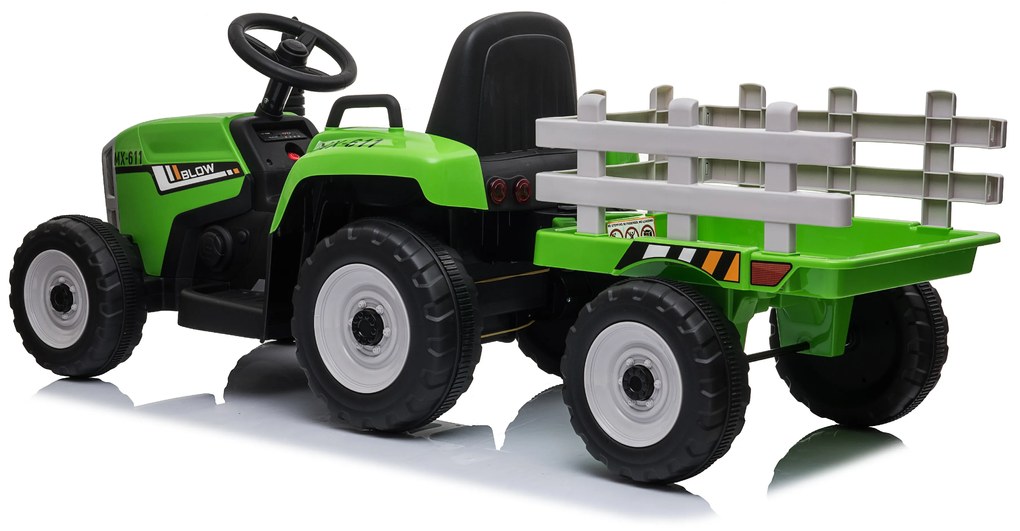 Elektrické autíčko Traktor s prívesom NV-X611 zelené
