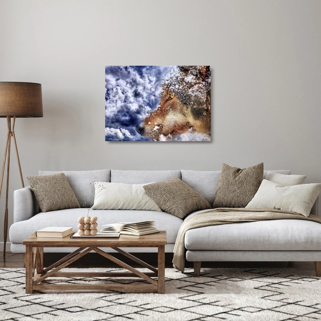 Sklenený obraz vlka (70x50 cm)