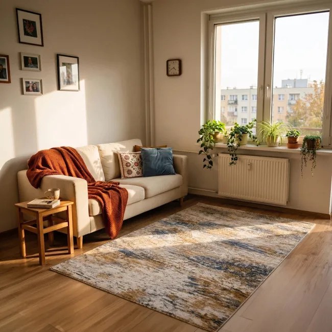 Protišmykový koberec NOVO mramor béžový