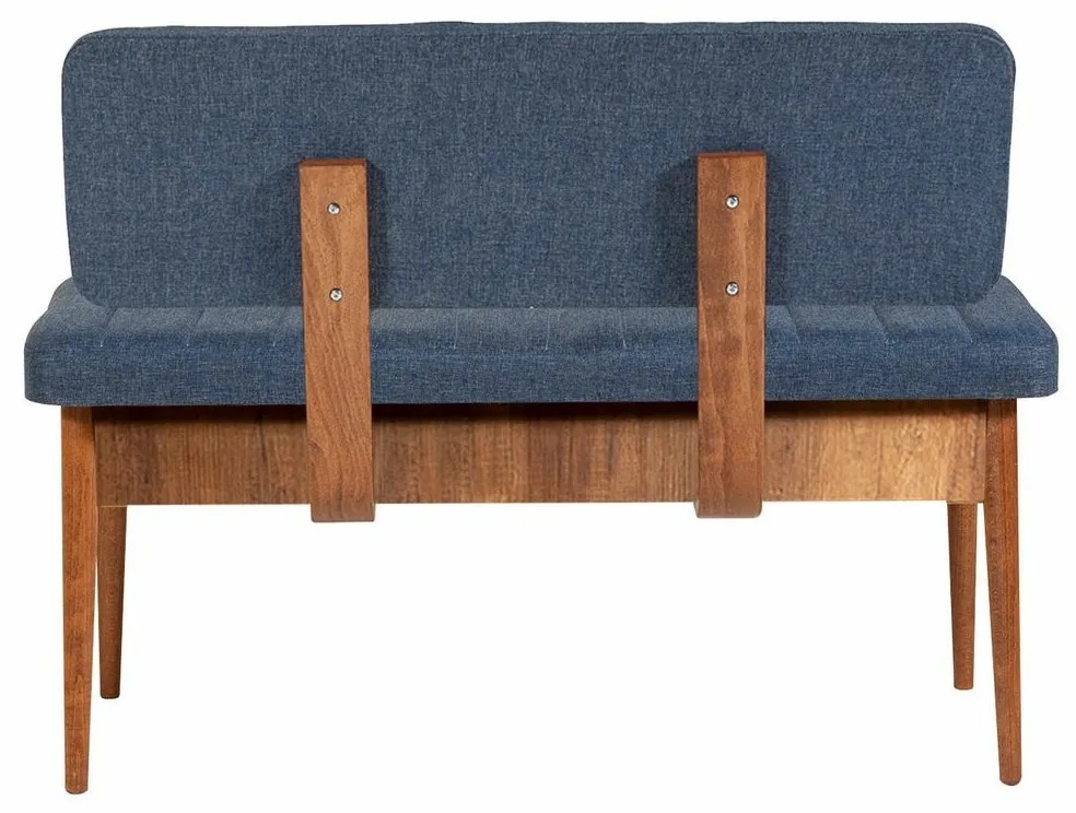 Lavica Vina Dark Blue and Walnut