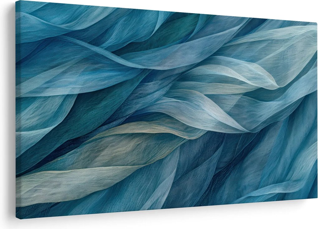 Obraz - Modrobiele vlnky (90x60 cm)