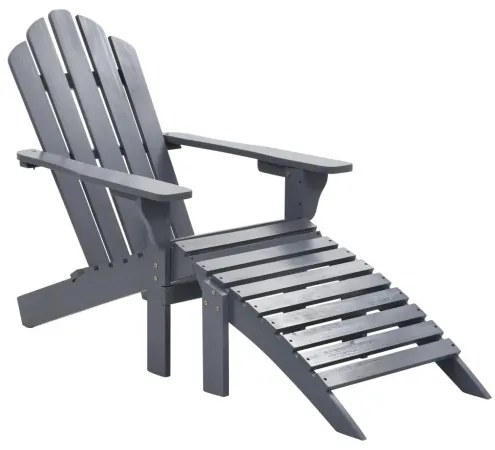 vidaXL Záhradná stolička s taburetkou sivá drevená-
