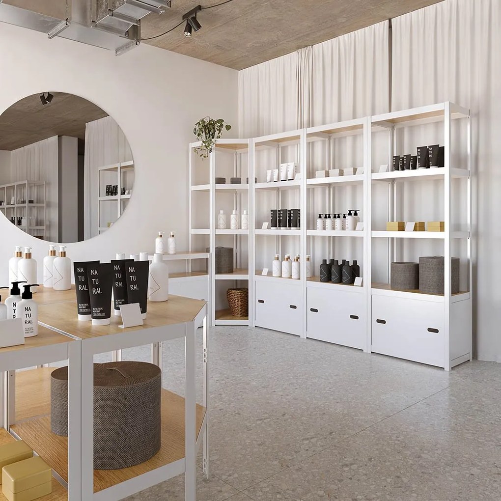 Kovová policová zostava so skrinkovým modulom AR Style D-Carbon