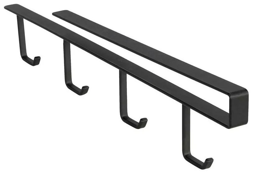 usporadejto.cz Držiak na hrnčeky so 4 háčikmi, závesný pod policu, bez montáže, MERLIN, čierny