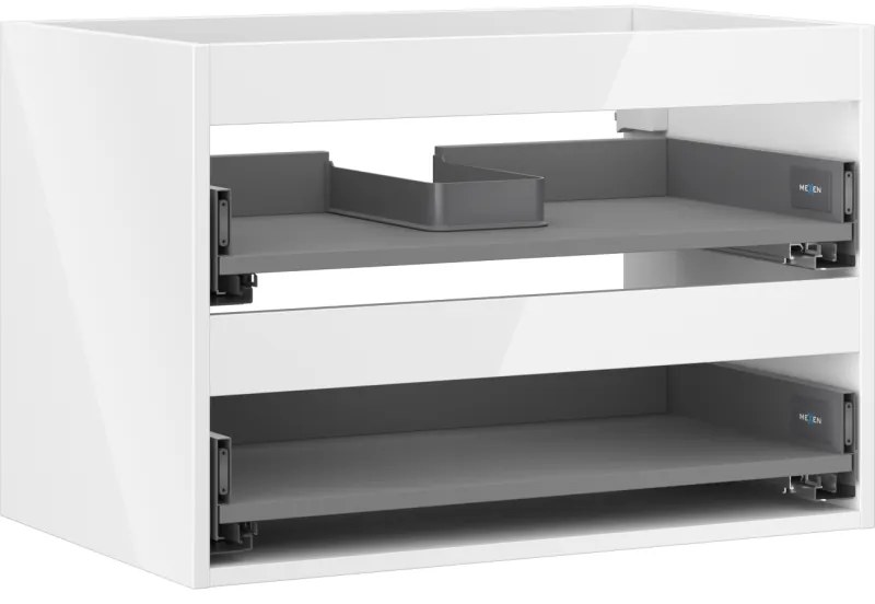 Mexen Box-A, závesná skrinka 70 cm, 2 zásuvky, biela lesklá, 91AX0-0700-470-2-00