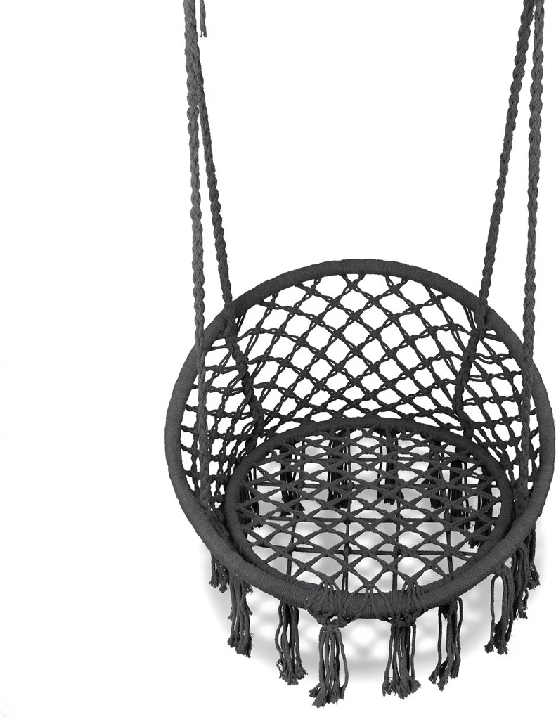 MultiGarden Závesné boho záhradné kreslo - sivé MultiGarden