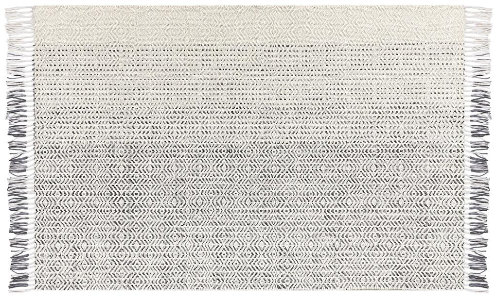 Vlnený koberec 140 x 200 cm biela/sivá OMERLI Beliani
