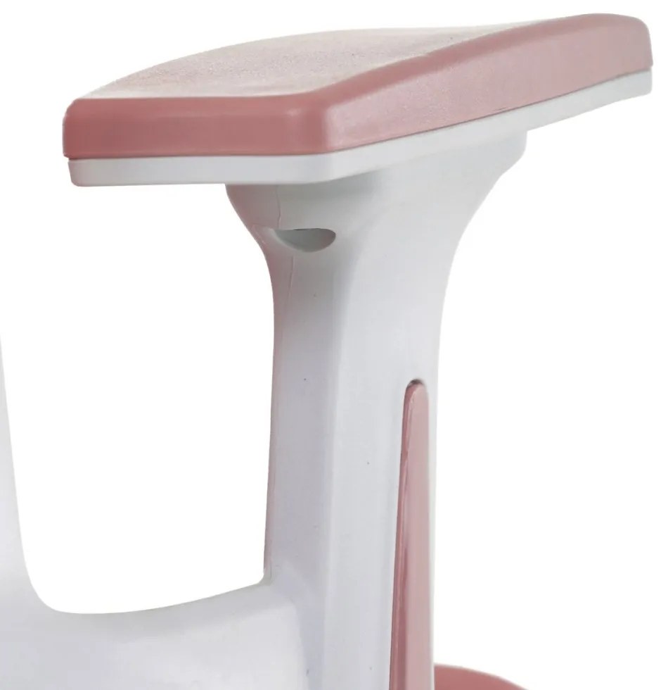 Kancelárska otočná stolička ROSE — sieť / látka, ružová