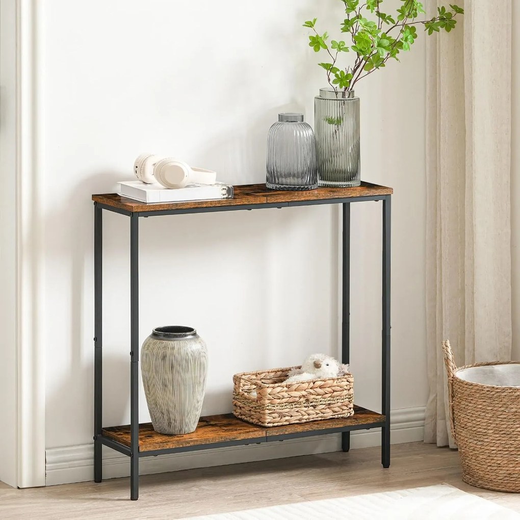 Konzolový stolek Vasagle Mijon 75 cm hnědý/černý