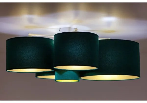 Duolla - Stropné svietidlo ROLLER PENTO 5xE27/60W/230V zelená/zlatá
