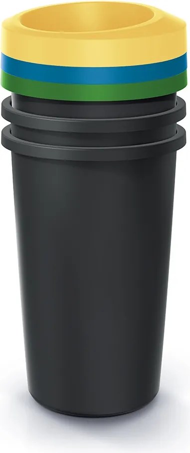 Súprava odpadkových košov COMPACTO DROPA 3x 35 L čierna