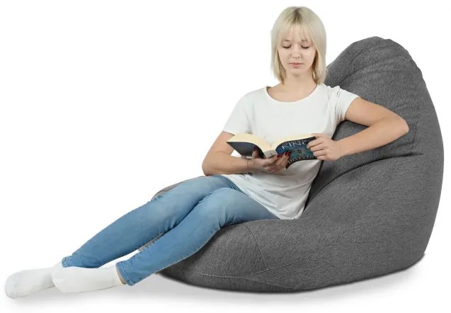 Sedací vak DROP XXL melanž čierny