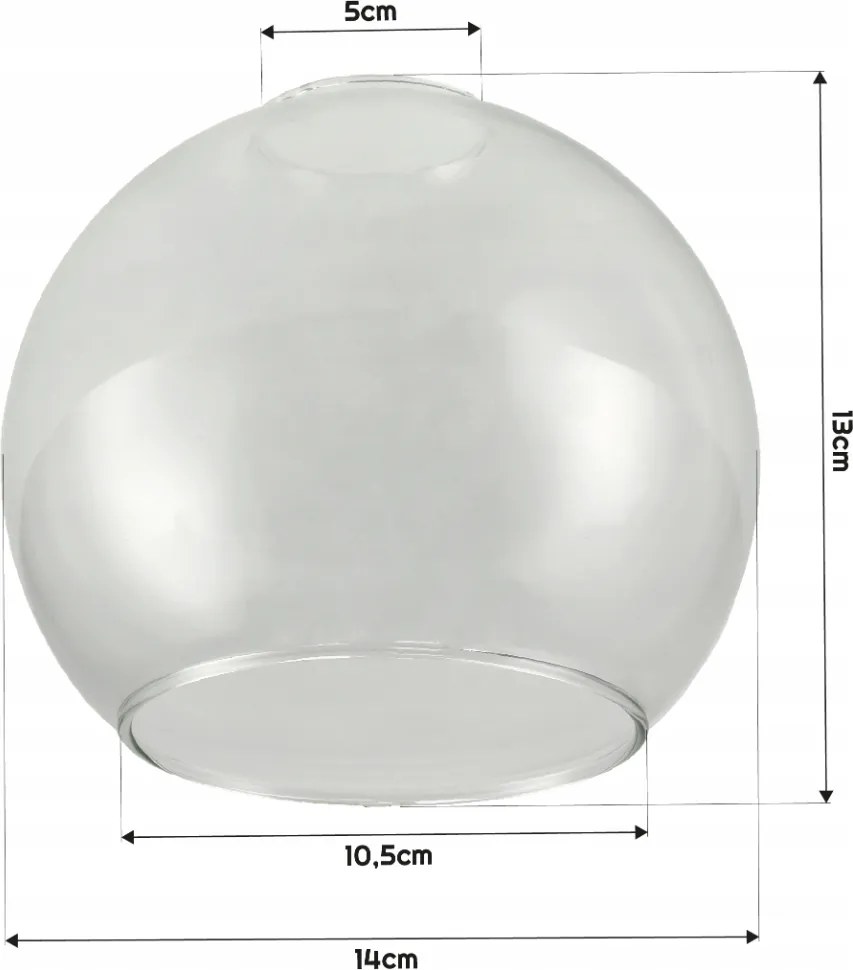 BERGE E27 LED luster závesné svietidlo, sklenená guľa, priehľadné