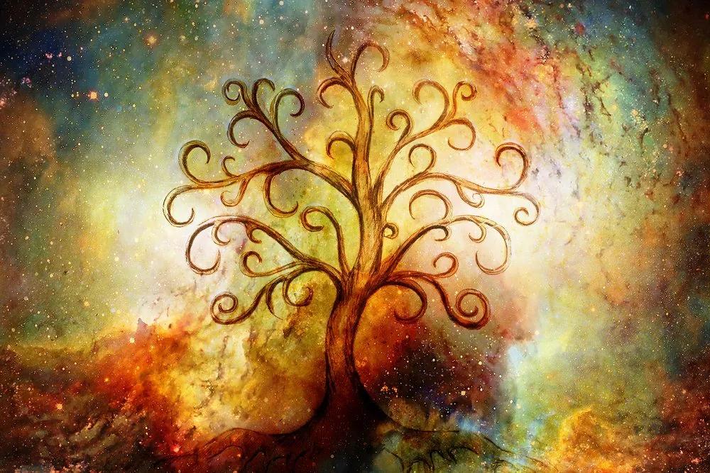Obraz strom života s abstrakciou vesmíru