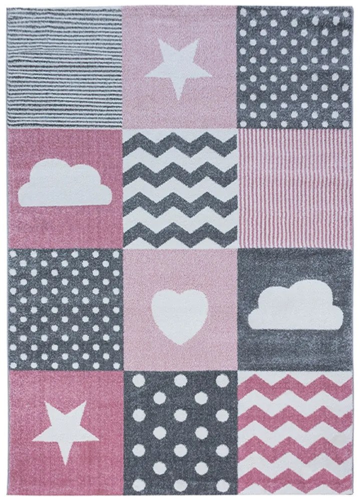 Ayyildiz, Kusový koberec Kids 620 pink, 80x150, ružová, detská izba
