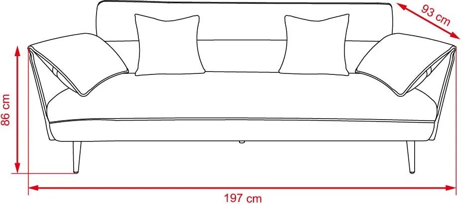 Rozkladacia sofa Catini AMELIA zelená