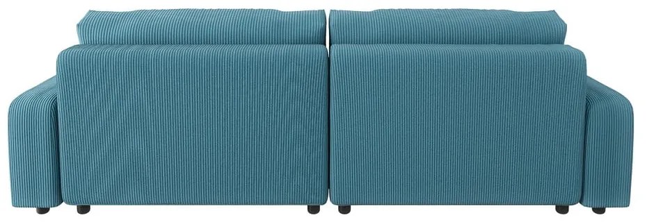 Tyrkysovomodrá menčestrová rozkladacia rohová pohovka Sara – Ropez