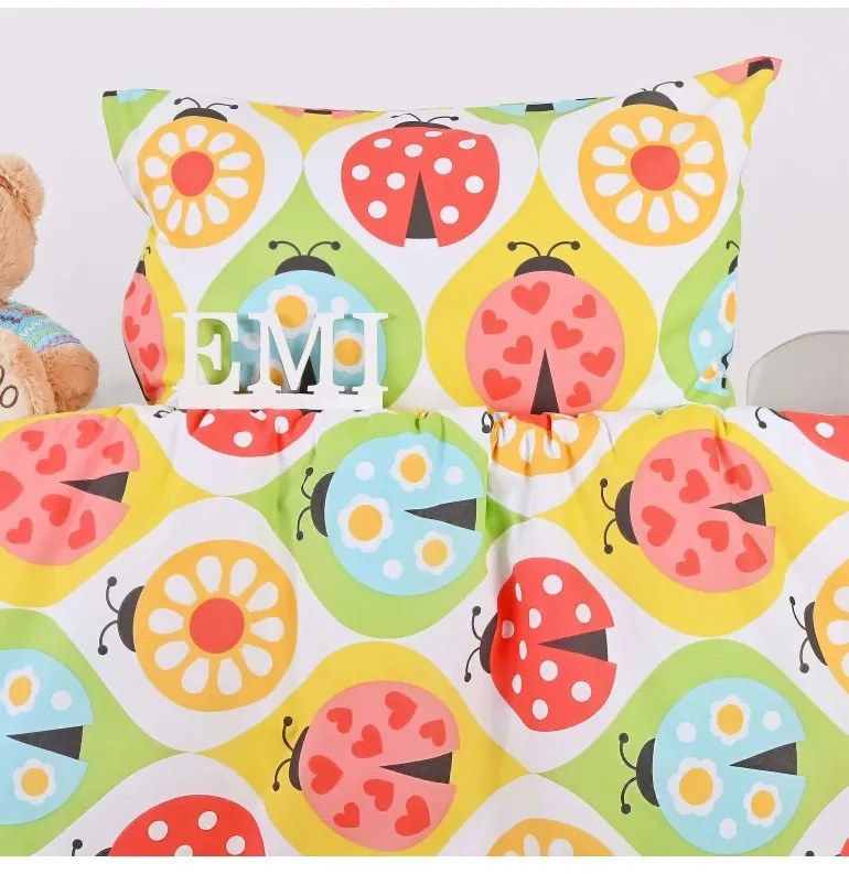 Obliečky detské bavlnené Lienky EMI, Detský set 90x130 + 45x65