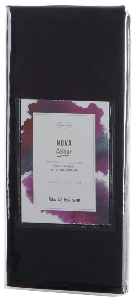 SATÉNOVÁ OBLIEČKA NA VANKÚŠ NOVA COLOUR 40X40 CM ČIERNA