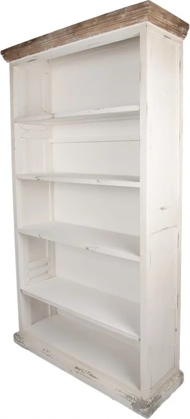 Biela antik drevená knoihovna Christiane - 116*36*195 cm
