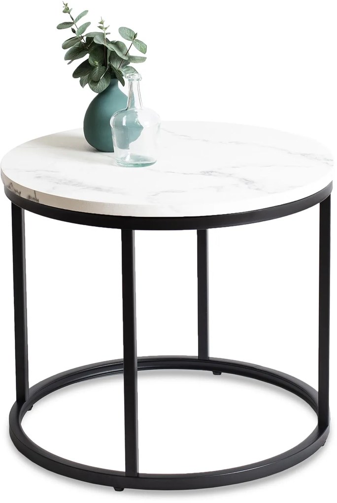 PROXIMA.store - Dizajnový konferenčný stolík CONNY FARBA: biely mramor, FARBA NÔH: biela