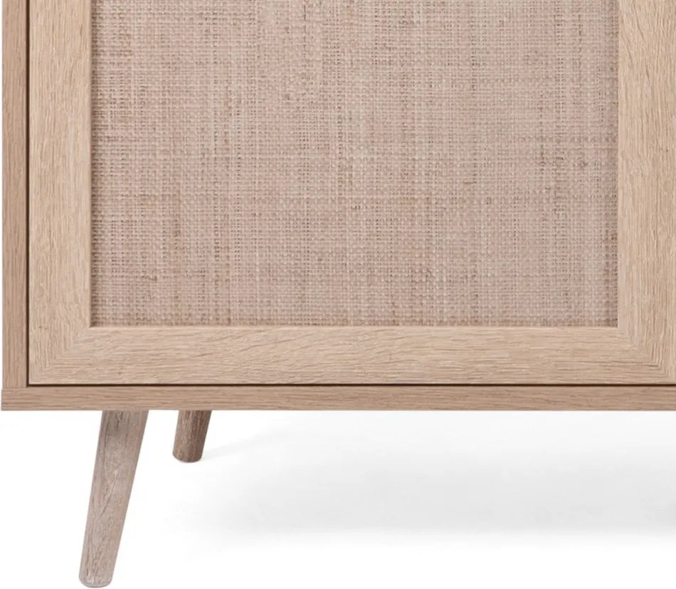 Široká skrinka 3-dverová Bali, dub sonoma/výplet