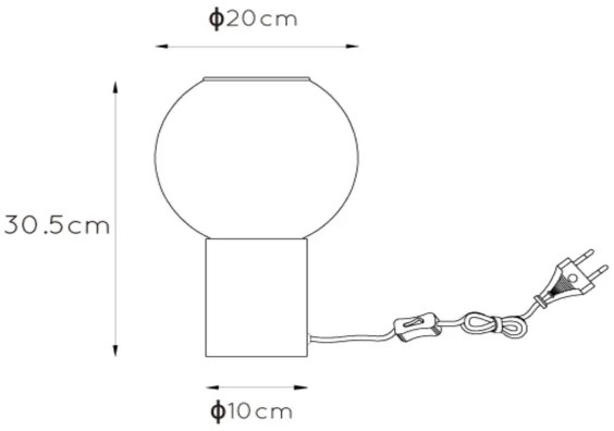 Lucide 45502/01/30 - Stolná lampa MARIUS 1xE27/40W/230V čierna