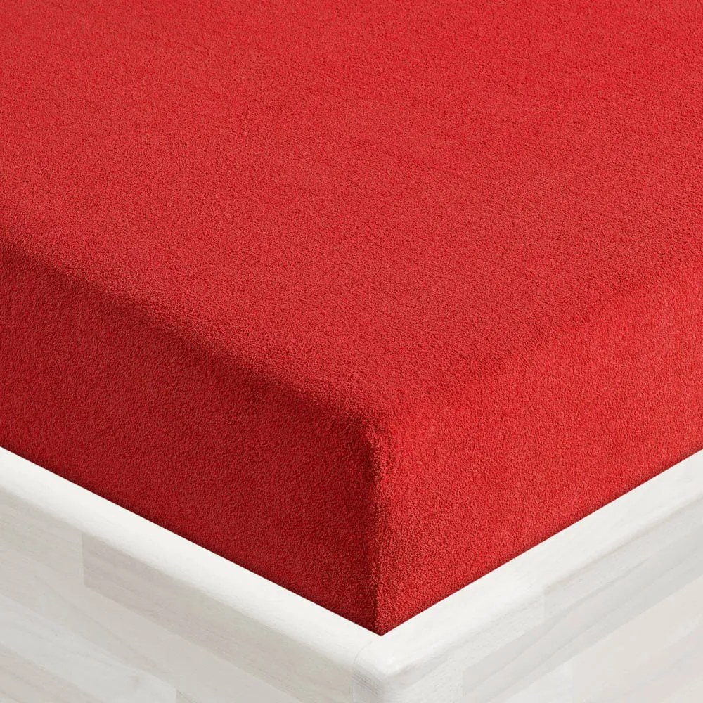 Detské froté napínacie prestieradlo do postieľky FR-007 Sýto červené 60 x 120 x 10 cm - do postieľky