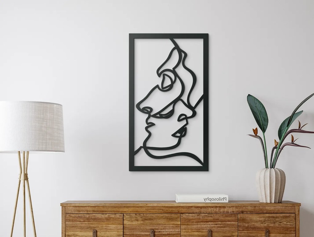 drevko Abstraktný obraz Prepojenie Rozmer obrazu: 44,5 x 25,5 cm, Farba dekorácie: Čierna