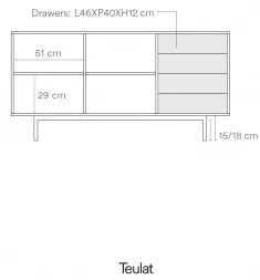 TEULAT SIERRA LIGHT GREY komoda