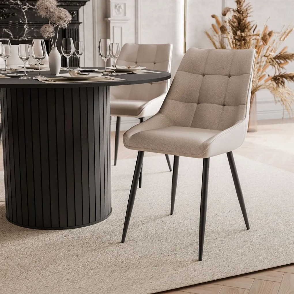 JEDÁLENSKÝ SET LANDRY ČIERNY STÔL + 4 STOLIČKY