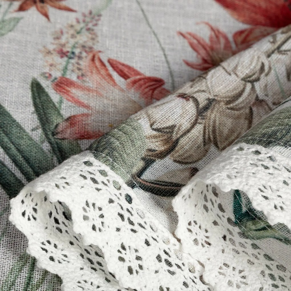 KRÁTKA ZÁCLONA NA PÁSKE NEMEZJA 150X60 CM KVETY