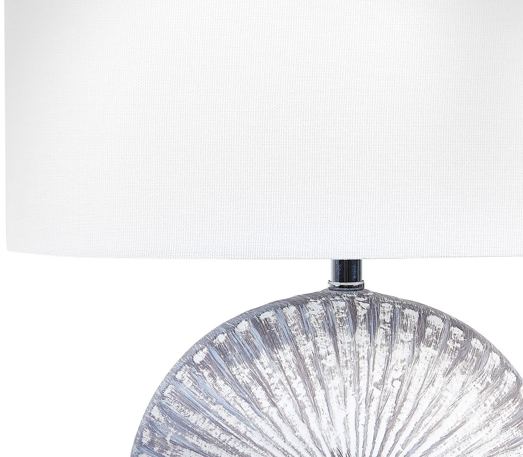 Keramická stolná lampa sivá YUNA Beliani