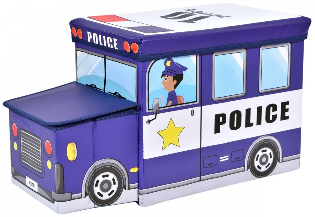 Dětský skládací úložný box Bus modrý