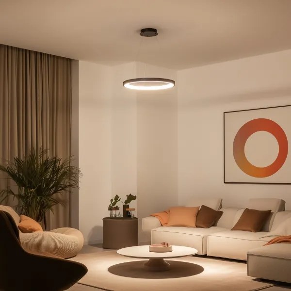 Brilagi - LED stmievateľný závesný luster na lanku FALCON SLIM LED/42W/230V pr. 50 cm čierna +DO