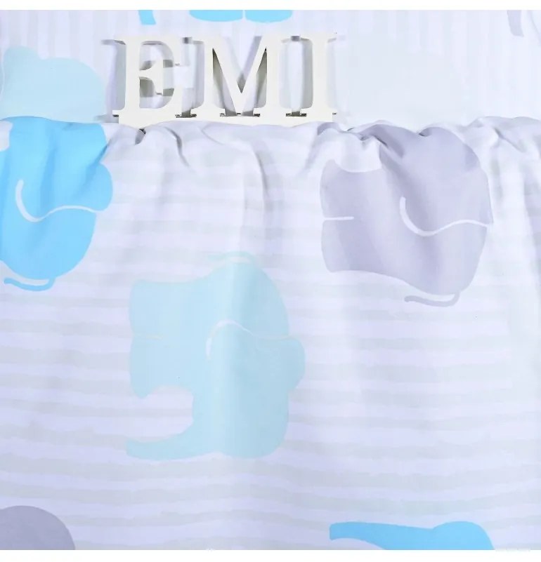 Obliečky detské bavlnené sloník tyrkysový EMI, Detský set 90x130 + 45x65