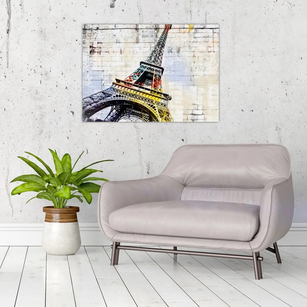 Obraz - Digitálne umenie Eiffelovej veže (70x50 cm)