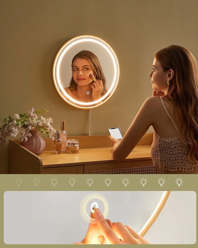 Toaletný stolík so zrkadlom SCHMIT dub prírodný