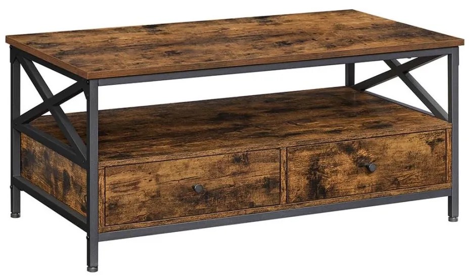 Konferenčný stolík TOREN hnedý/čierny