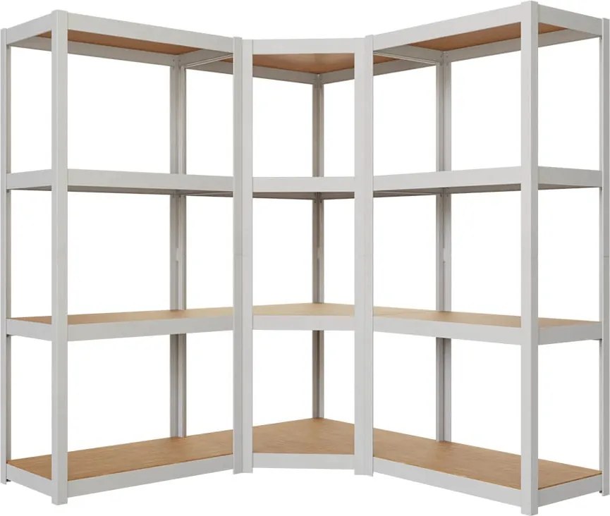 Rohový regál konfigurovateľný biely AR Style D-Carbon