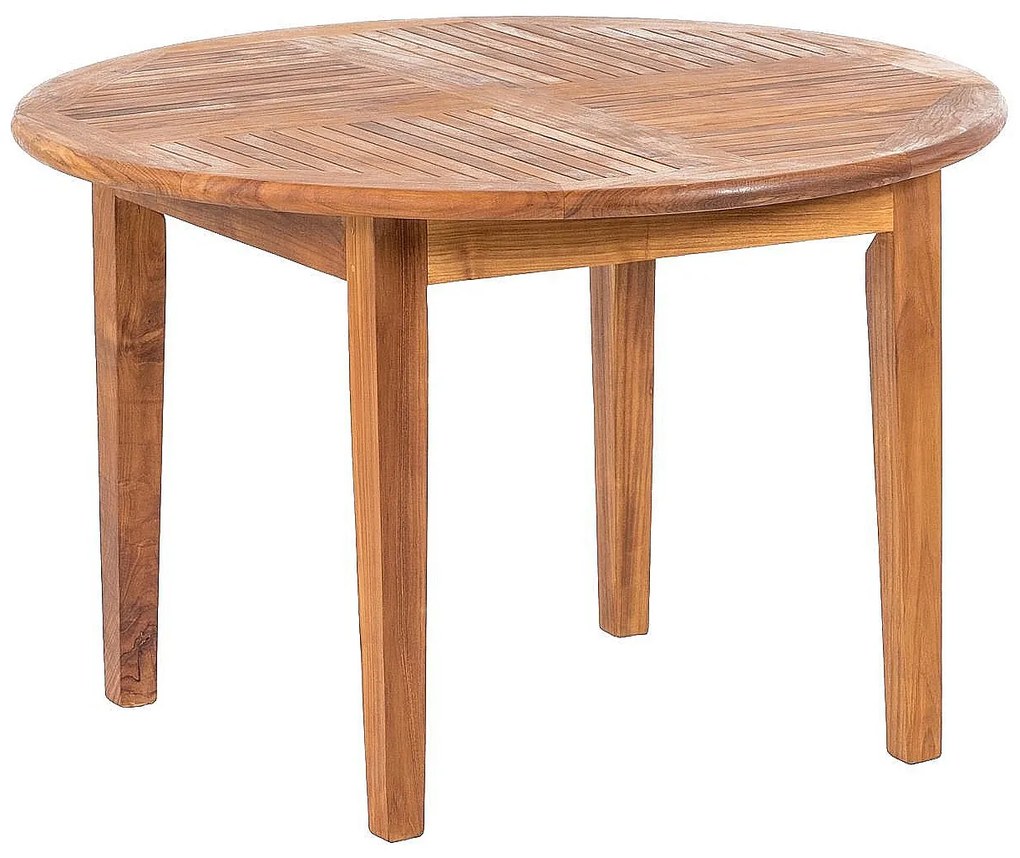 DEOKORK Teakový stôl DANTE 75 × 75 × 78 cm | kruh | 4 nohy