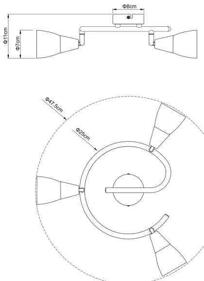 Globo 54919-3 - Bodové svietidlo TADEUS 3xE14/40W/230V
