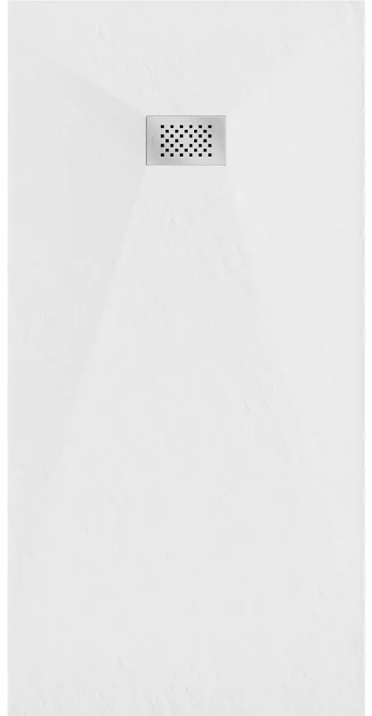 Mexen Hugo, obdĺžniková sprchová vanička SMC 180 x 80 cm, biela, oceľová krytka, 42108018-X