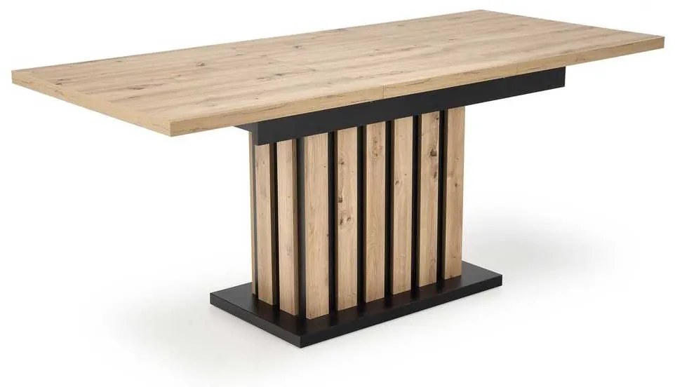 Jedálenský stôl Lamello 160 cm, dub artisan / čierna