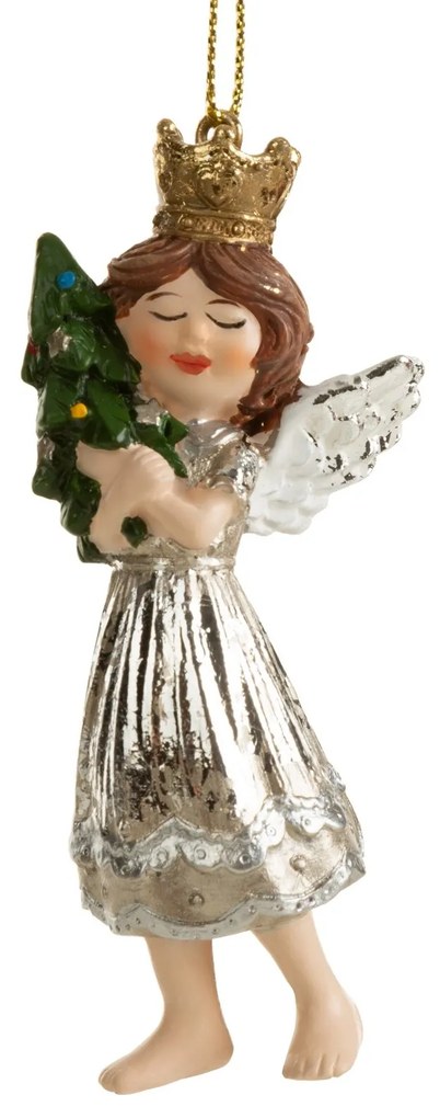 VIANOČNÁ DEKORÁCIA SADA 4KS ANGEL 9 CM VIACFAREBNÁ