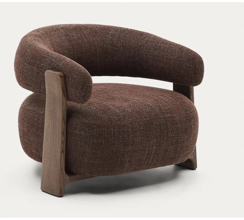 Hnedé ženilkové kreslo Granite – Kave Home