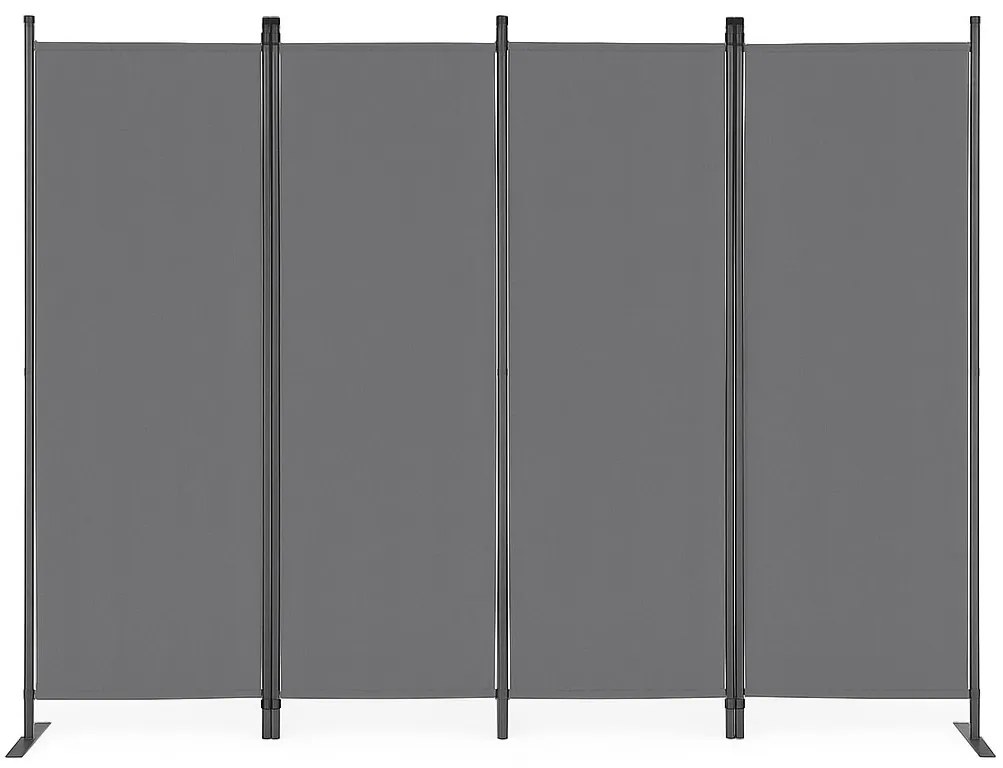 MultiGarden Skladací 4-panelový paraván, zástena 167x216 cm - sivá MultiGarden